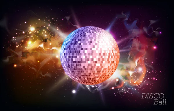 Boule Disco Boule Disco Sur Fond Espace Ouvert — Image vectorielle