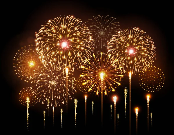Vektor Holiday Fesztivál Arany Tűzijáték Függetlenség Napja — Stock Vector