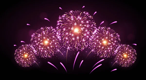 Vektor Holiday Fesztivál Rózsaszín Tűzijáték Függetlenség Napja — Stock Vector