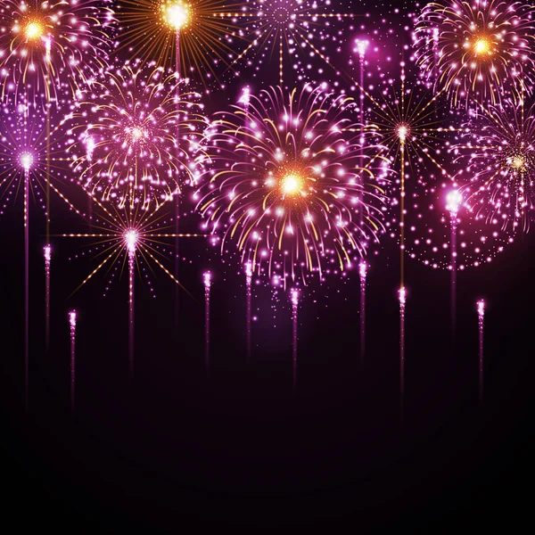 Vektor Urlaubsfest Rosa Feuerwerk Unabhängigkeitstag — Stockvektor