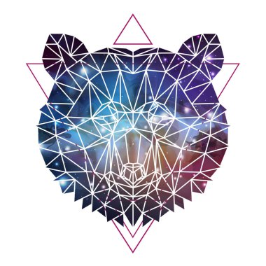 Çokgen tirangle hayvan ayı açık alan arka plan ile soyut