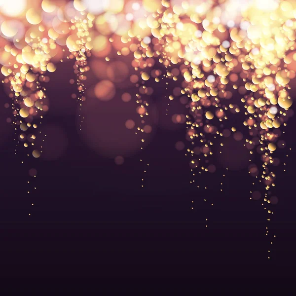 抽象假日金色香槟气泡模糊金色背景 — 图库矢量图片
