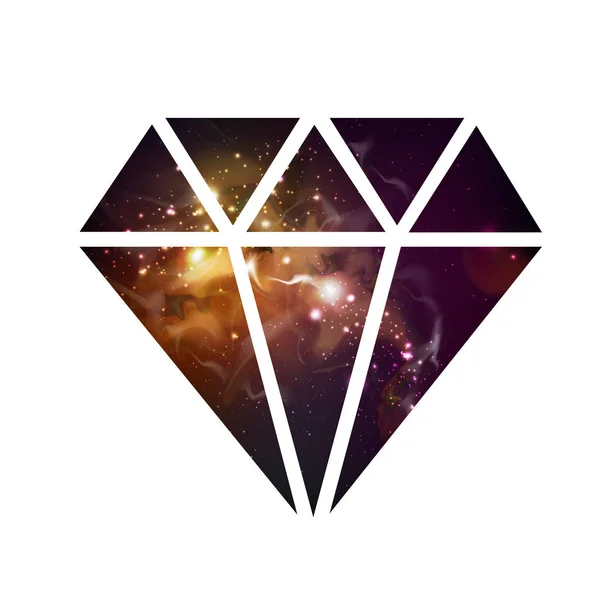 Icono Vector Plano Diamante Con Fondo Espacio Dentro — Archivo Imágenes Vectoriales