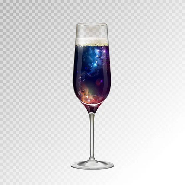 Realistické Vektorové Ilustrace Šampaňské Pozadím Prostor Uvnitř — Stockový vektor