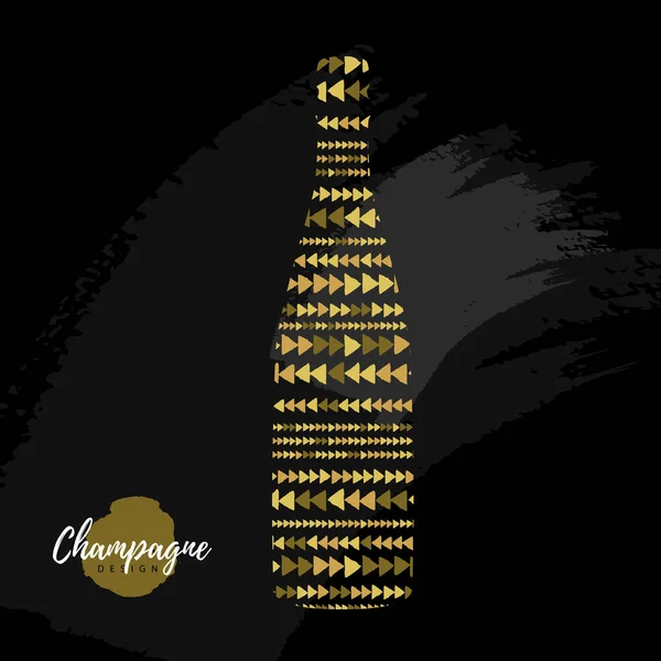 现代简约风格的香槟瓶节日贺卡 — 图库矢量图片