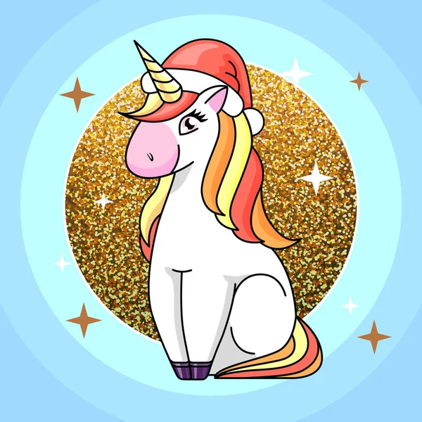 Vector illustration of fantasy animal horse unicorn. Flat style design