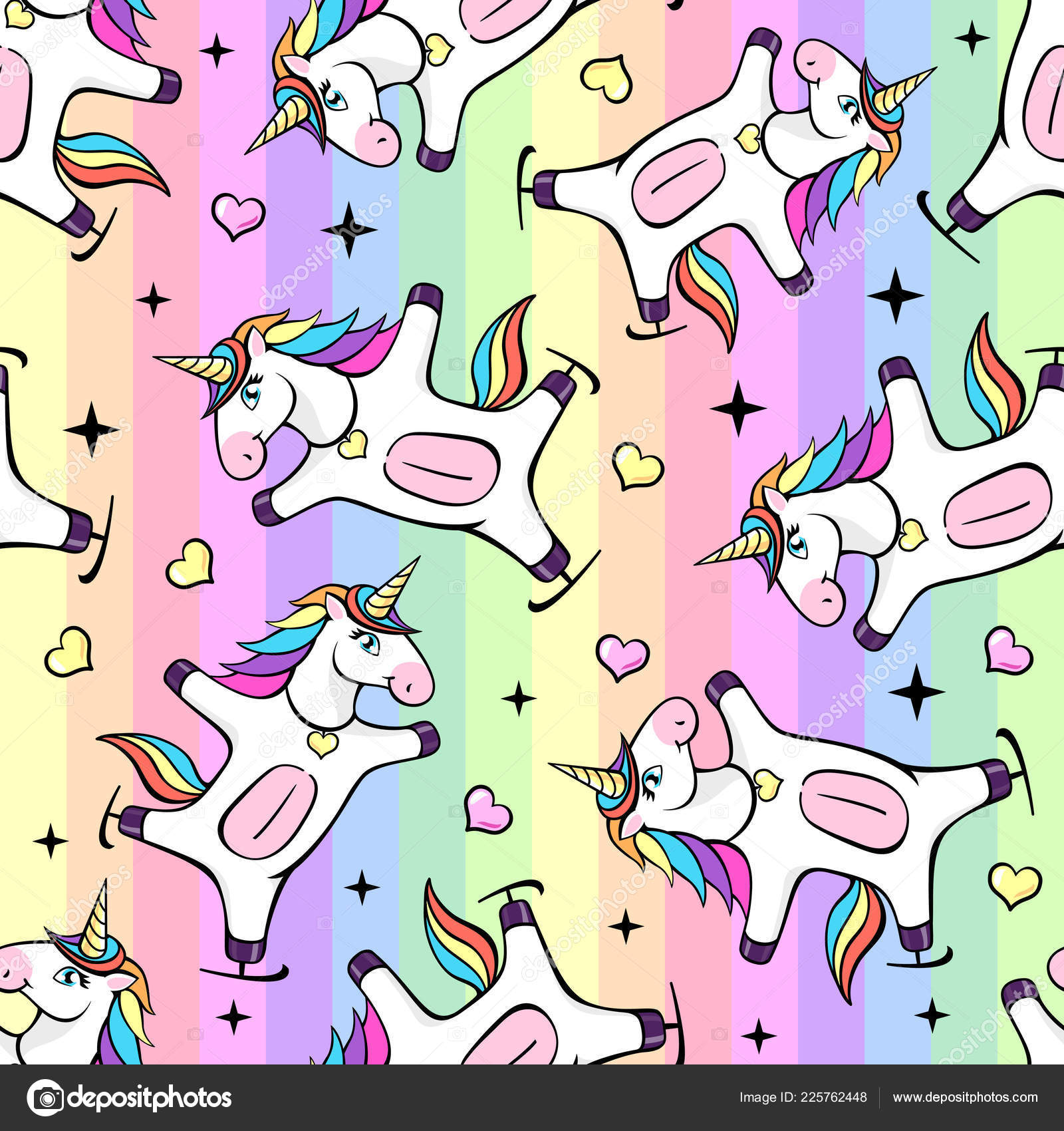 Modèle Sans Couture Avec Licorne Fantastique Sur Fond Darc