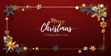 Noel poster ile altın kar tanesi. Noel arka plan