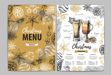 Restoran Noel tatil menü tasarımı