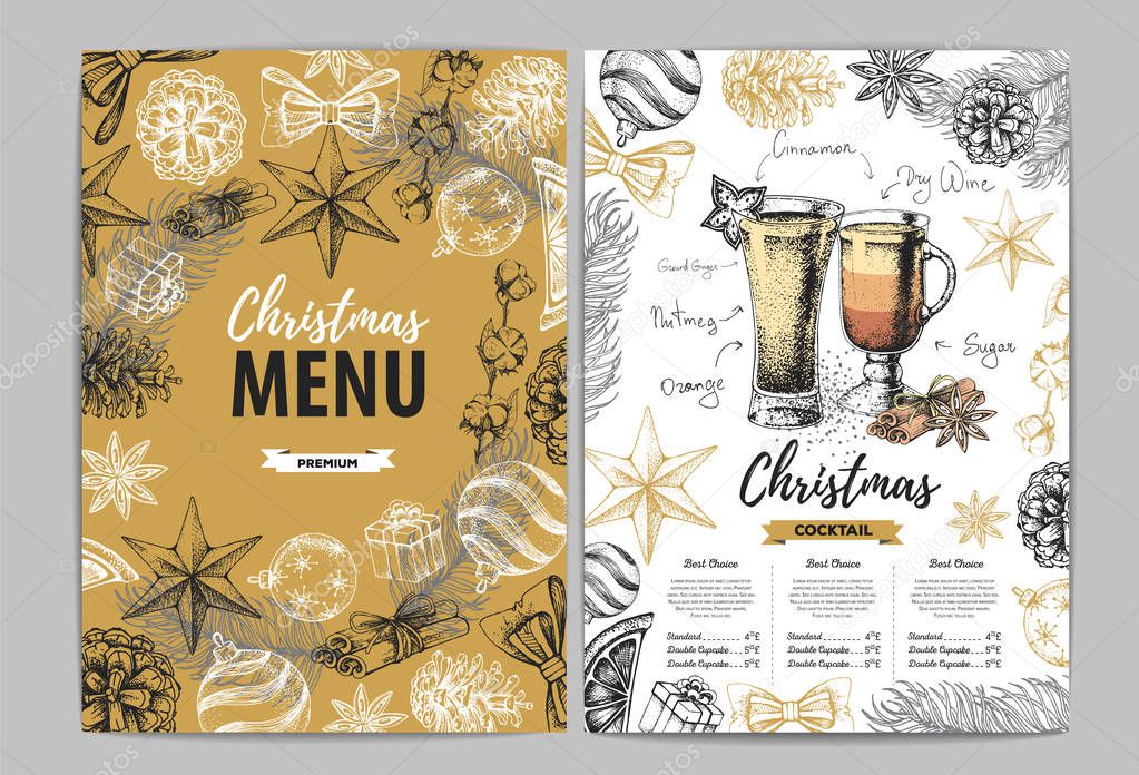 Restaurant Christmas holiday menu design