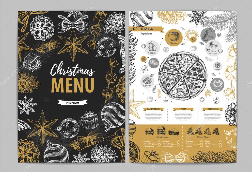 Restaurant Christmas holiday menu design