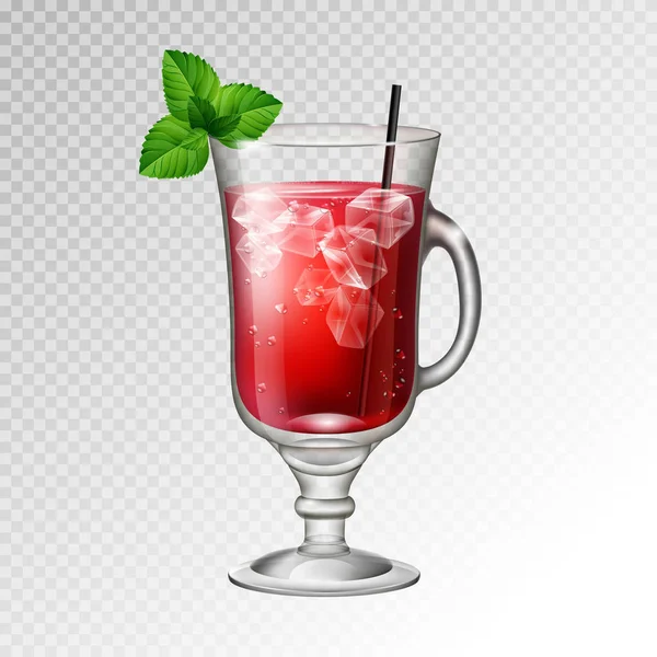 Gerçekçi kokteyl bloody mary cam vektör çizim şeffaf arka plan üzerinde