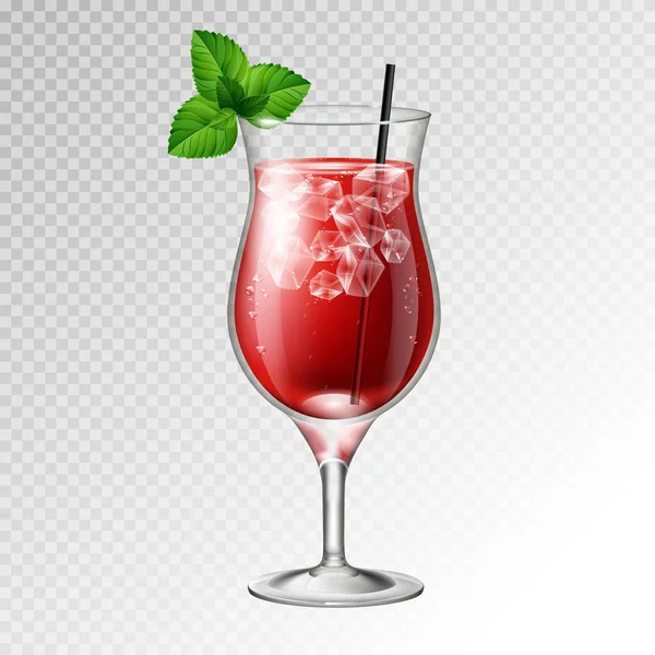 Gerçekçi kokteyl bloody mary cam vektör çizim şeffaf arka plan üzerinde