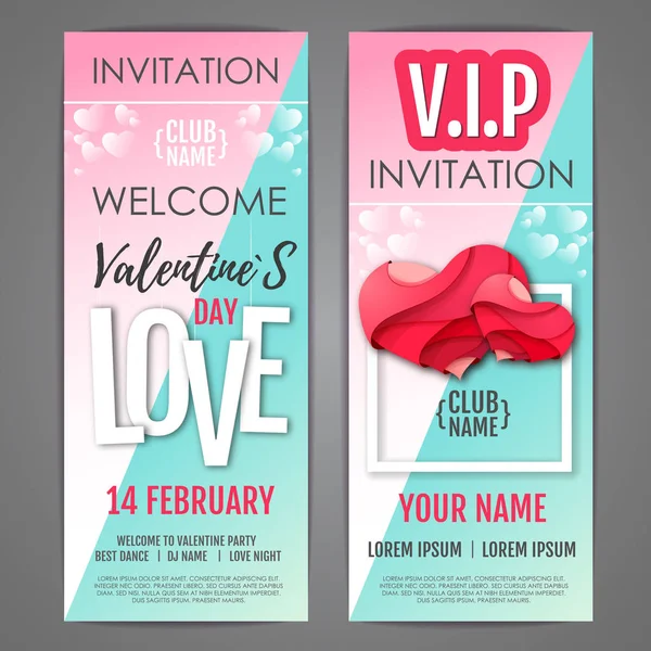 Happy Valentinstag Disco Party Plakat Valentine Einladungsdesign — Stockvektor