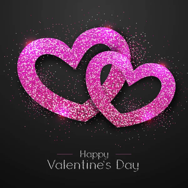 Glückliche Valentinstag Hintergrund Mit Liebe Herz Grusskartendesign — Stockvektor