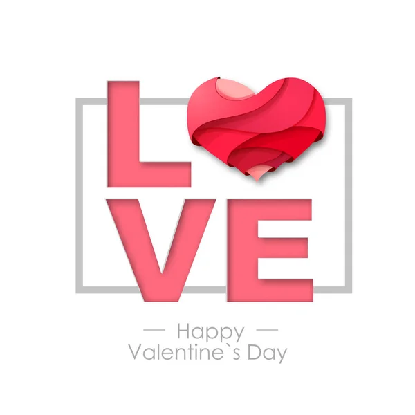 Szczęśliwy Tło Walentynki Miłości Serca Projekt Karty Pozdrowieniami Typgraphy — Wektor stockowy
