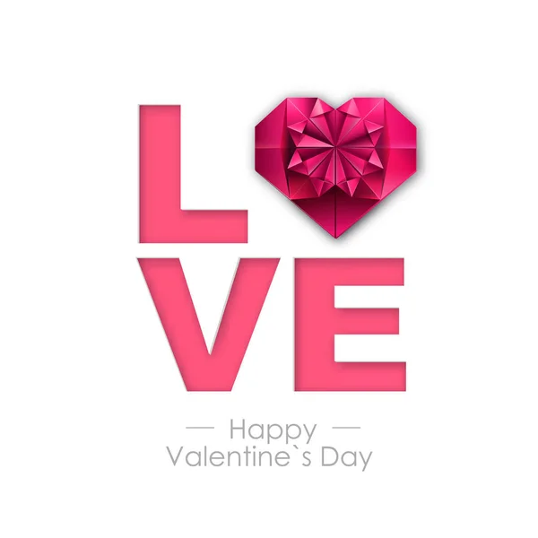 Feliz Día San Valentín Fondo Con Corazón Amor Diseño Tarjeta — Archivo Imágenes Vectoriales