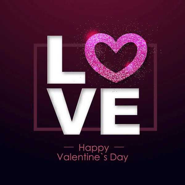 Happy Valentines Day Background Love Heart Typgraphy Greeting Card Design — Stock Vector