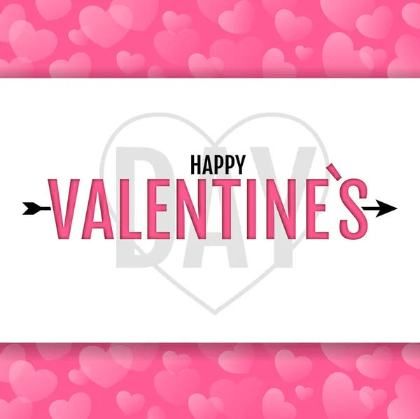 Šťastný Valentýn Typografie Pozdrav Card Design Moderním Stylu Valentine Pozadí — Stockový vektor