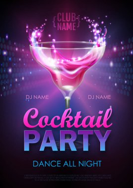 Disko parti poster vektör çizim