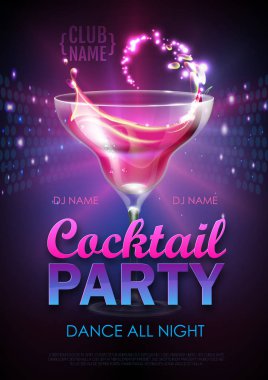 Disko parti poster vektör çizim