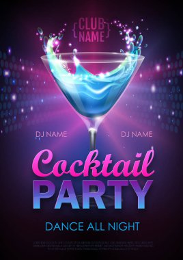 Disko parti poster vektör çizim