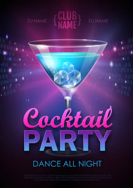 Disco Cocktail Party Plakat Vektor Illustration — Stockvektor
