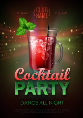 Disko parti poster vektör çizim