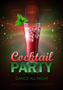 Disko parti poster vektör çizim