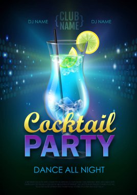 Disko parti poster vektör çizim