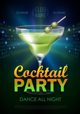 Disko parti poster vektör çizim