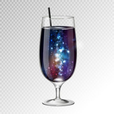 Gerçekçi kokteyl cam alan arka plan ile vektör çizim