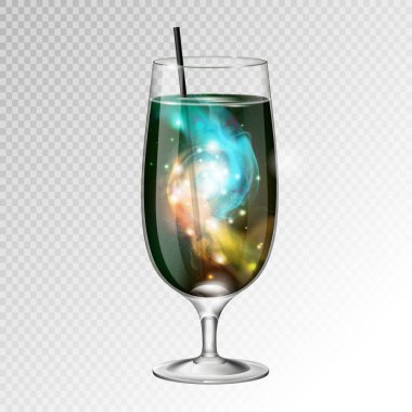 Gerçekçi kokteyl cam alan arka plan ile vektör çizim