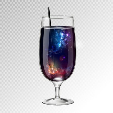 Gerçekçi kokteyl cam alan arka plan ile vektör çizim