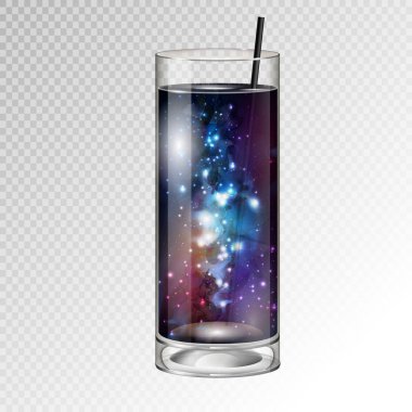 Gerçekçi kokteyl cam alan arka plan ile vektör çizim