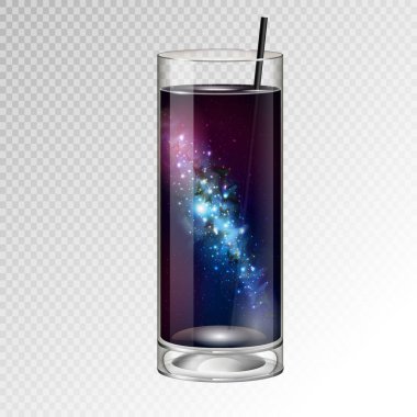 Gerçekçi kokteyl cam alan arka plan ile vektör çizim