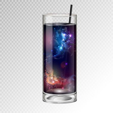 Gerçekçi kokteyl cam alan arka plan ile vektör çizim