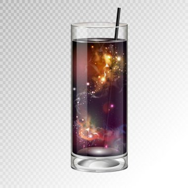 Gerçekçi kokteyl cam alan arka plan ile vektör çizim