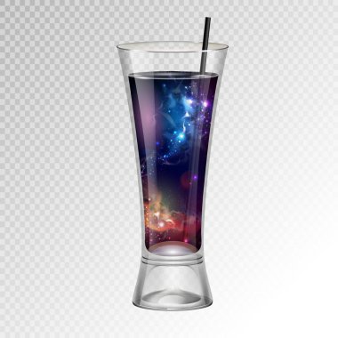 Gerçekçi kokteyl cam alan arka plan ile vektör çizim