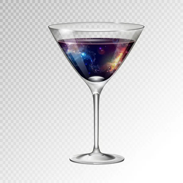 Illustration Vectorielle Réaliste Verre Cosmopolite Cocktail Avec Fond Espace Intérieur — Image vectorielle