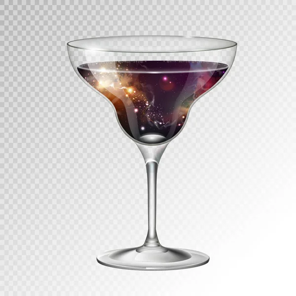 Illustration Vectorielle Réaliste Verre Cocktail Margarita Avec Fond Espace Intérieur — Image vectorielle