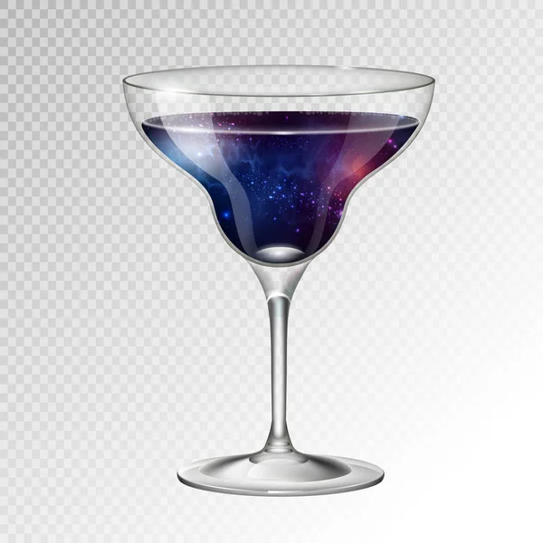 Illustration Vectorielle Réaliste Verre Cocktail Margarita Avec Fond Espace Intérieur — Image vectorielle