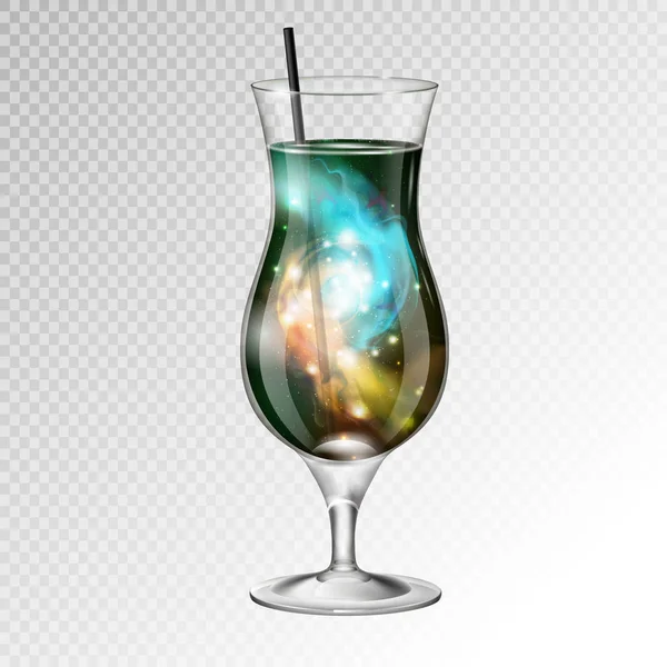 Vektorillustration Realistiska Cocktail Tequila Sunsire Glas Med Utrymme Bakgrund Inuti — Stock vektor