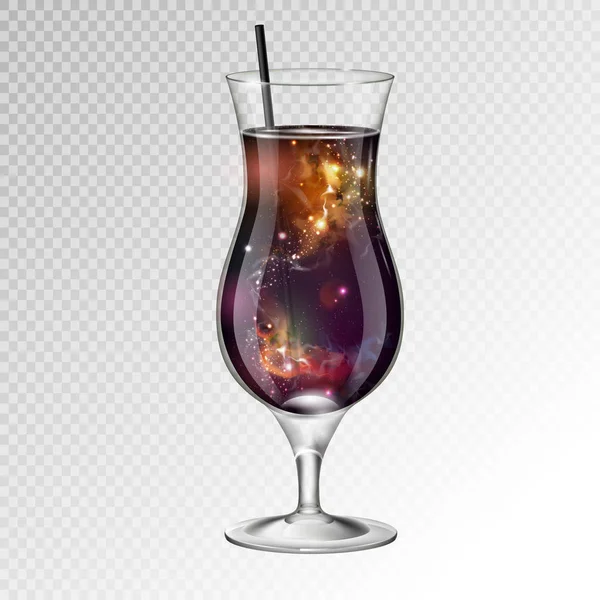 Illustration Vectorielle Verre Tequila Sunsire Cocktail Réaliste Avec Fond Espace — Image vectorielle