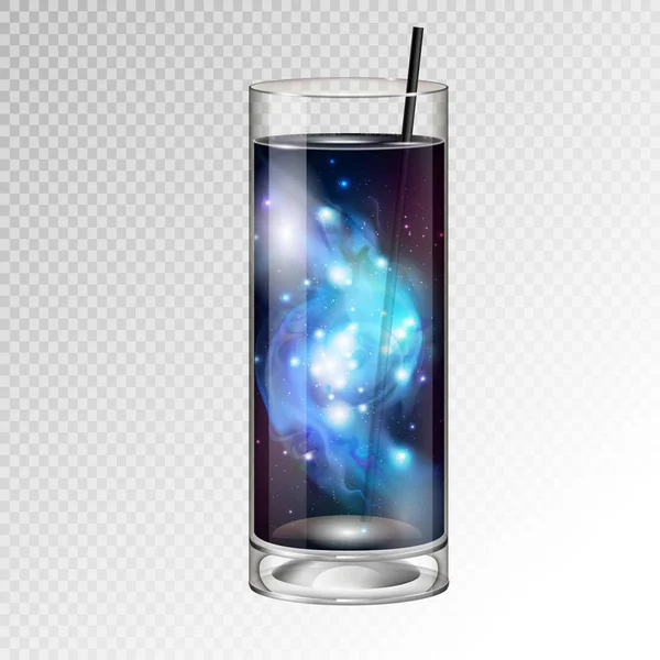 Vectorillustratie Van Realistische Cocktailglas Met Ruimte Achtergrond Binnen — Stockvector