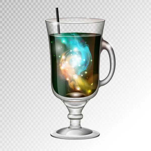 領域の背景の中で現実的なカクテル アイルランド コーヒー ガラスのベクトル イラスト — ストックベクタ