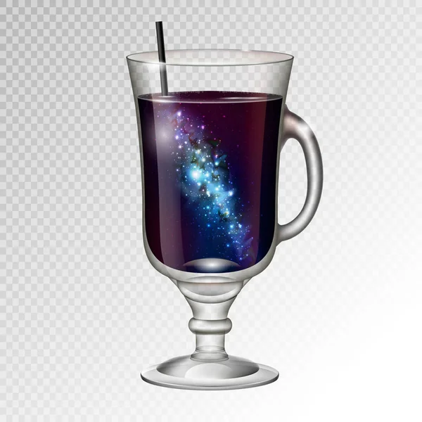 Vektor Illustration Des Realistischen Irischen Cocktail Kaffeeglases Mit Raumhintergrund Inneren — Stockvektor