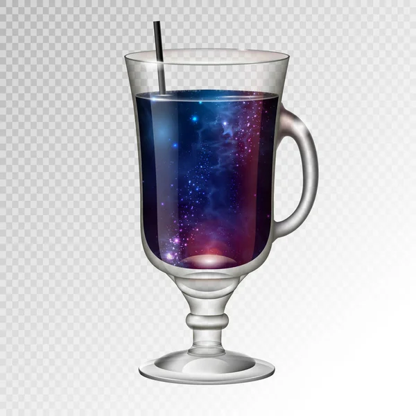 Vektorillustration Realistiska Cocktail Irish Coffee Glas Med Utrymme Bakgrund Inuti — Stock vektor