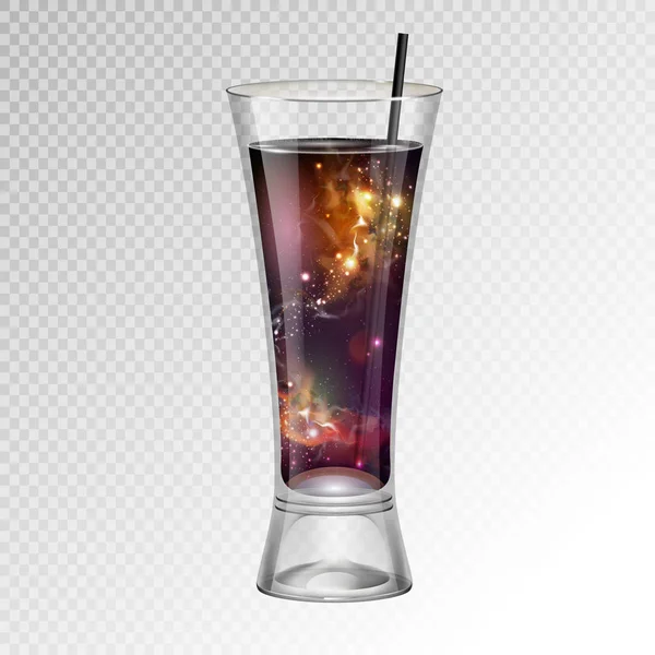 Illustration Vectorielle Verre Cocktail Réaliste Avec Fond Espace Intérieur — Image vectorielle