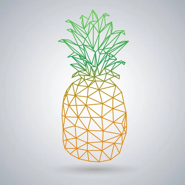 Hipster geometriska polygonal frukten ananas. Triangel illustration — Stock vektor